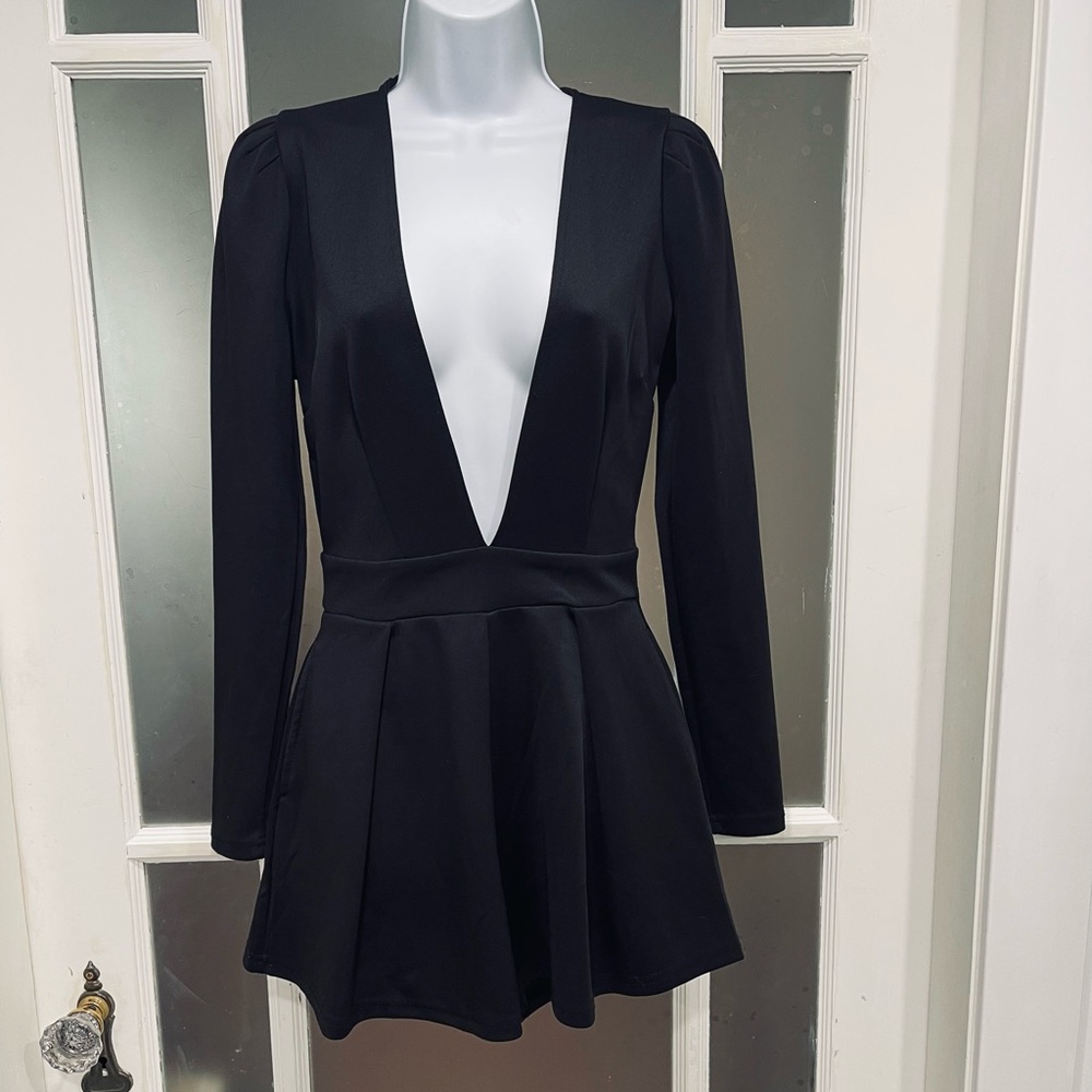 Xenia Boutique Black Plunge Jumpsuit